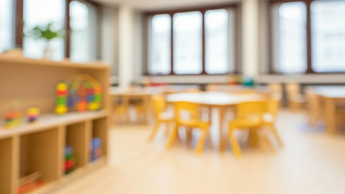 Imagen genérica del interior de una haurreskola, con mobiliario pequeño y juguetes educativos.