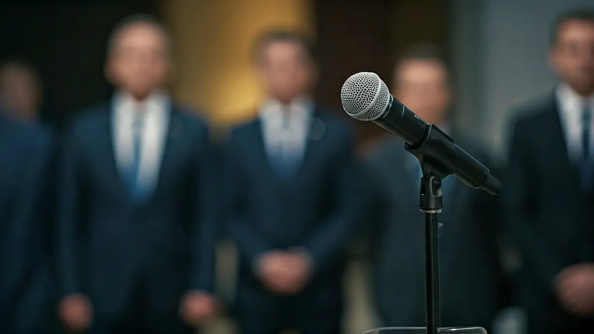 Generic image of a politician speaking at a microphone.