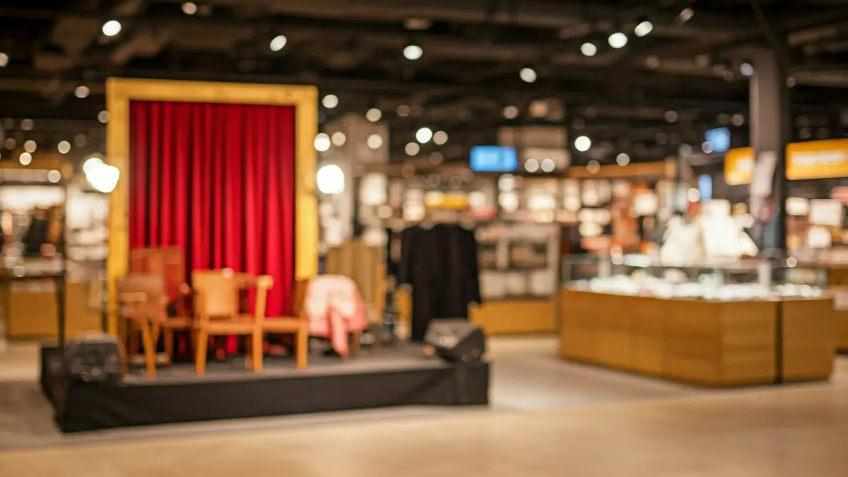 Imagen genérica de un escenario de teatro montado en una tienda.