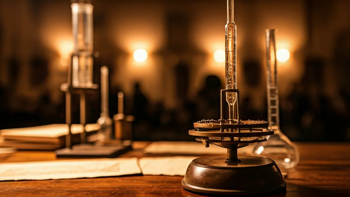 Irudi generikoa 18. mendeko laborategi bateko tresna zientifiko baten, wolframioaren aurkikuntzaren testuingurua irudikatuz.
