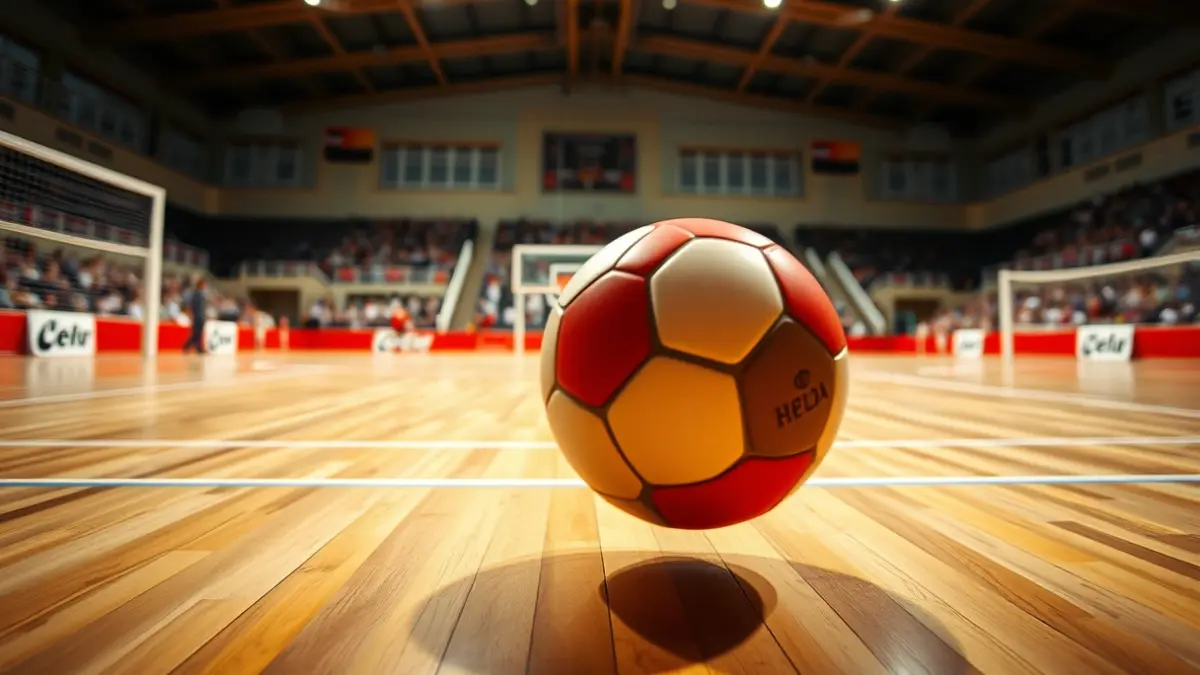 Pilota bat frontoiaren aurreko hormaren kontra jotzen, atzealdean kantxaren lerro lausoak eta ikusle gunea.