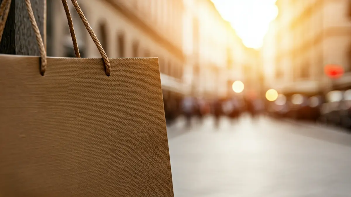 Imagen genérica de una bolsa de compras con un fondo borroso.