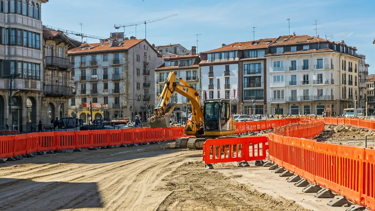 Generic image of the reurbanization works on Aresti and Mendilauta streets in Zarautz.