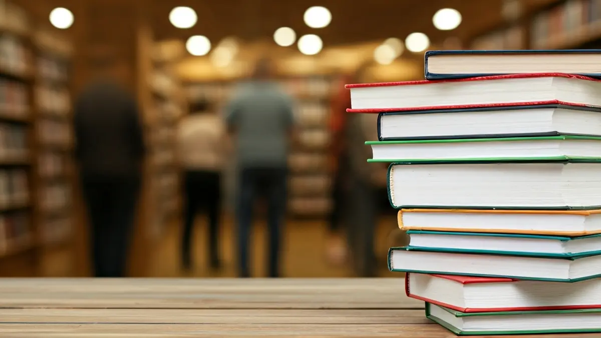 Irudi generikoa haurrentzako liburuen pilarena, irakurketa giro atsegina iradokitzen duena.