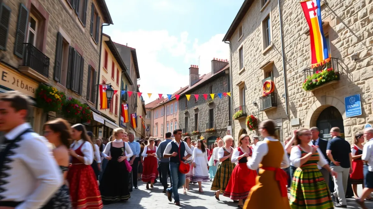 Zegamako Dantzari Txiki Egunean dantzan ari diren gaztetxoen irudi generikoa, jai giroan.