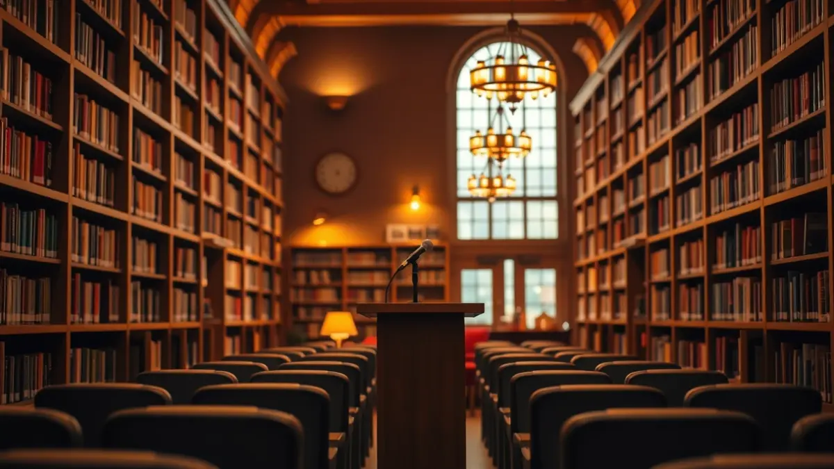 Irudi generikoa zinema areto bateko eserleku hutsez, argi epelarekin.