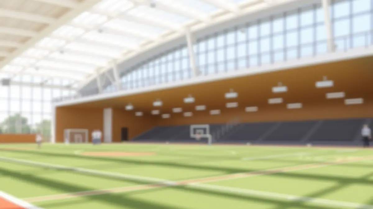 Generic image of an architectural detail of a modern multi-sport facility.