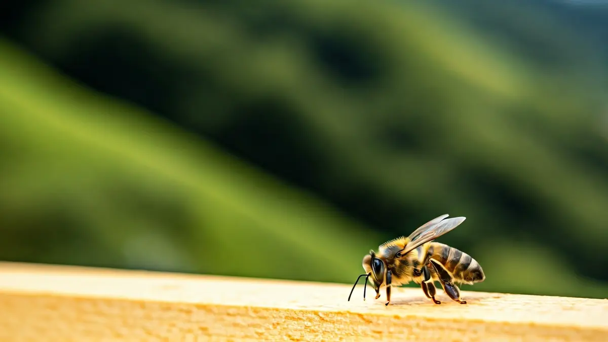 Erle bat eztiaren abaraskan, atzealdean Euskadiko paisaia berde lausoa duela.