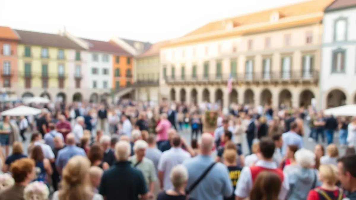 Imagen genérica: Personas bailando el Zortziko en la Plaza de la Provincia durante las fiestas de San Prudencio.