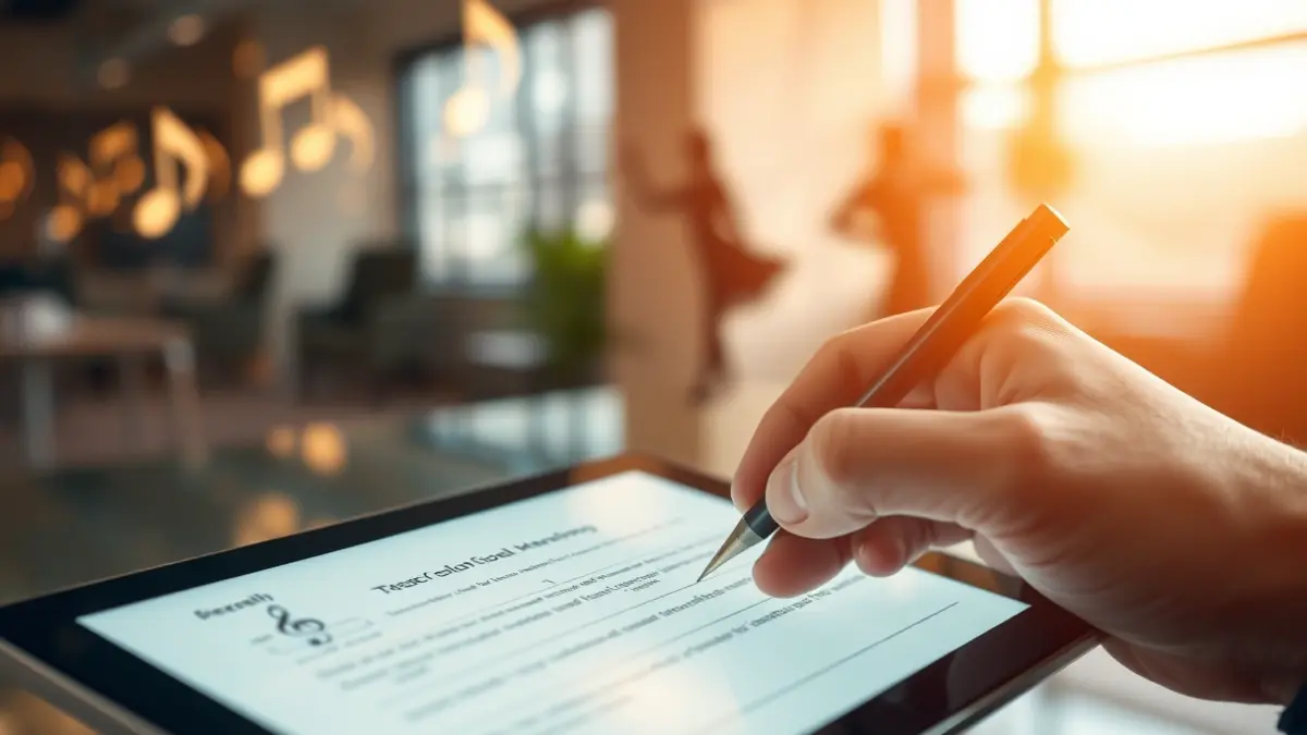 Irudi generikoa: esku bat inprimaki digital bat betetzen, atzealdean kultura-sinbolo lausoak dituela.