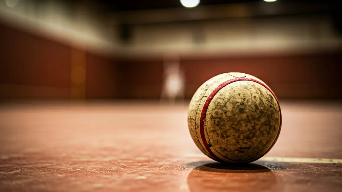 Generic image of an adapted pelota ball on the fronton court.