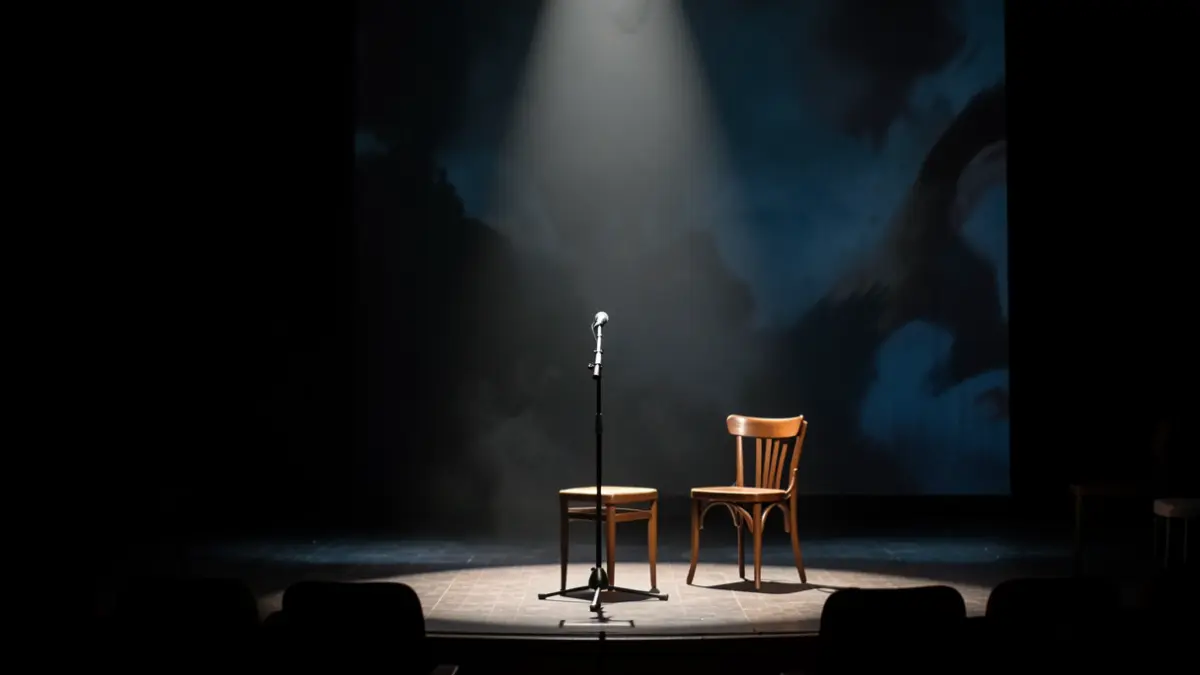Antzerki eszenatoki iluna, bakardadea eta irudi poetikoak iradokitzen dituena.