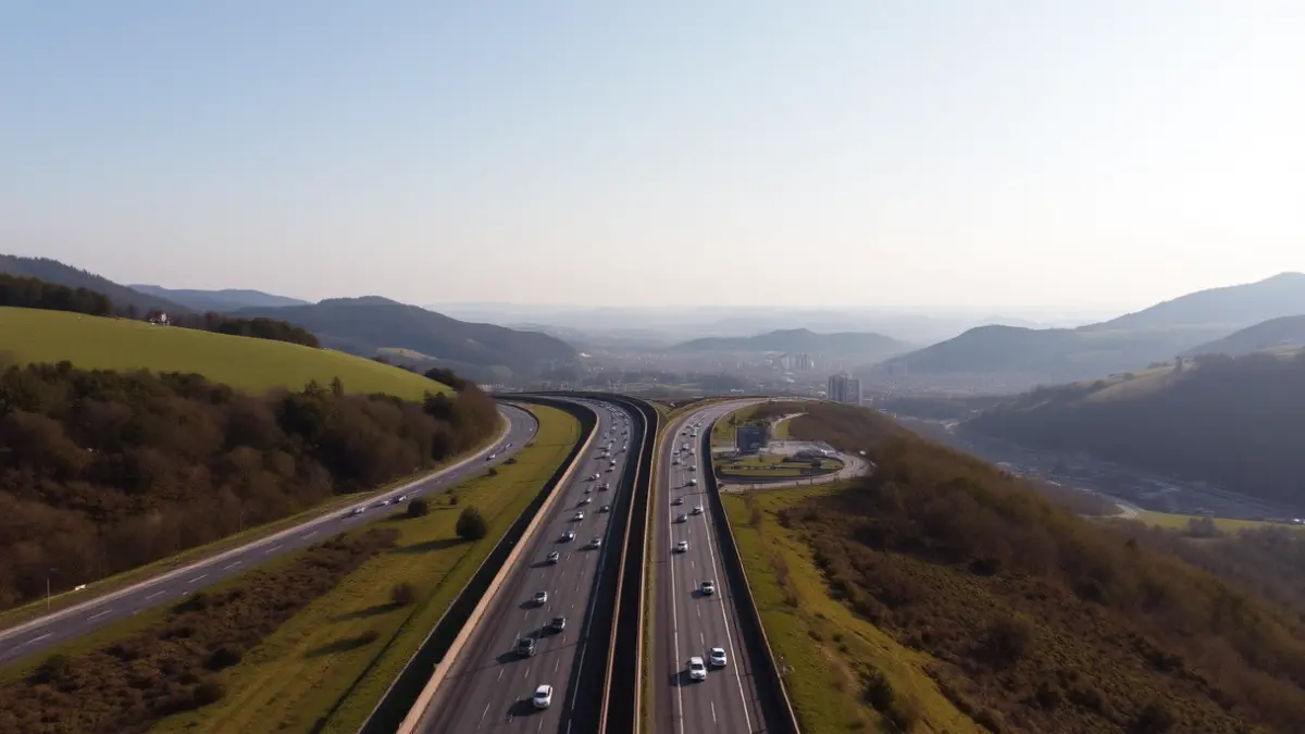 Generic image of traffic on the A-8 in Bizkaia, with cars moving towards Cantabria.