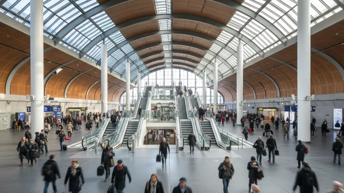 Generic image of a modern train station interior at Abando.