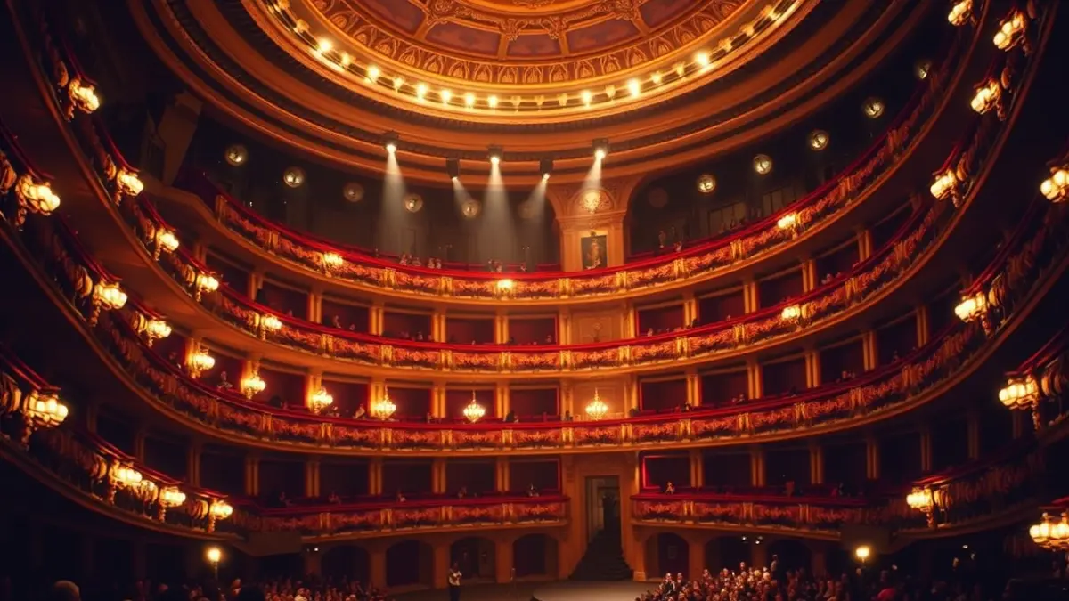 Imagen genérica del interior de un teatro de ópera con balcones ornamentados y un gran escenario.