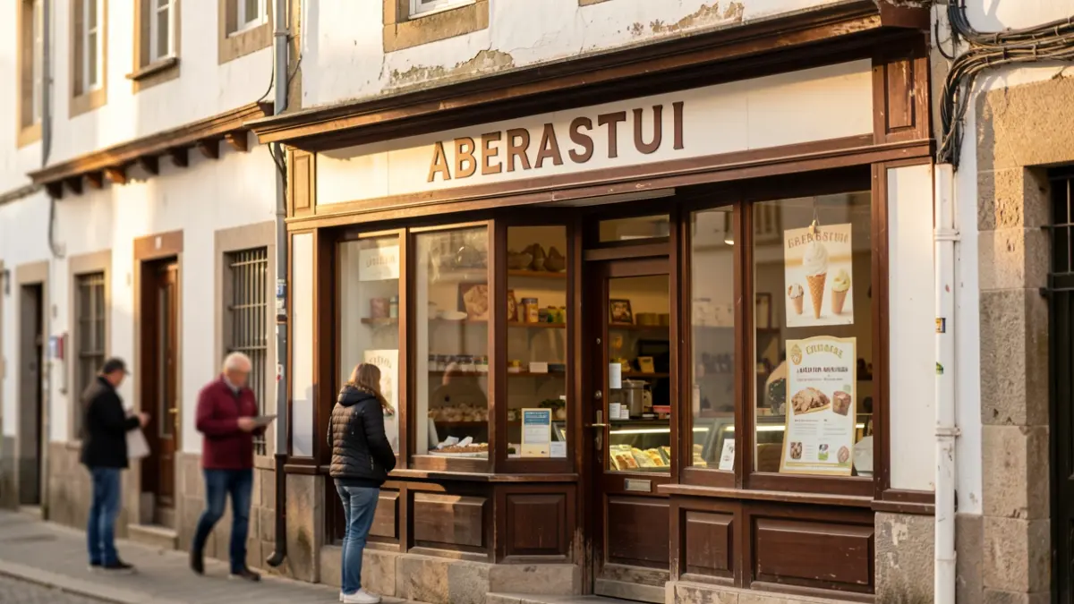 Irudi generikoa: Getxoko Aberasturi izozkitegiaren fatxada tradizionala.