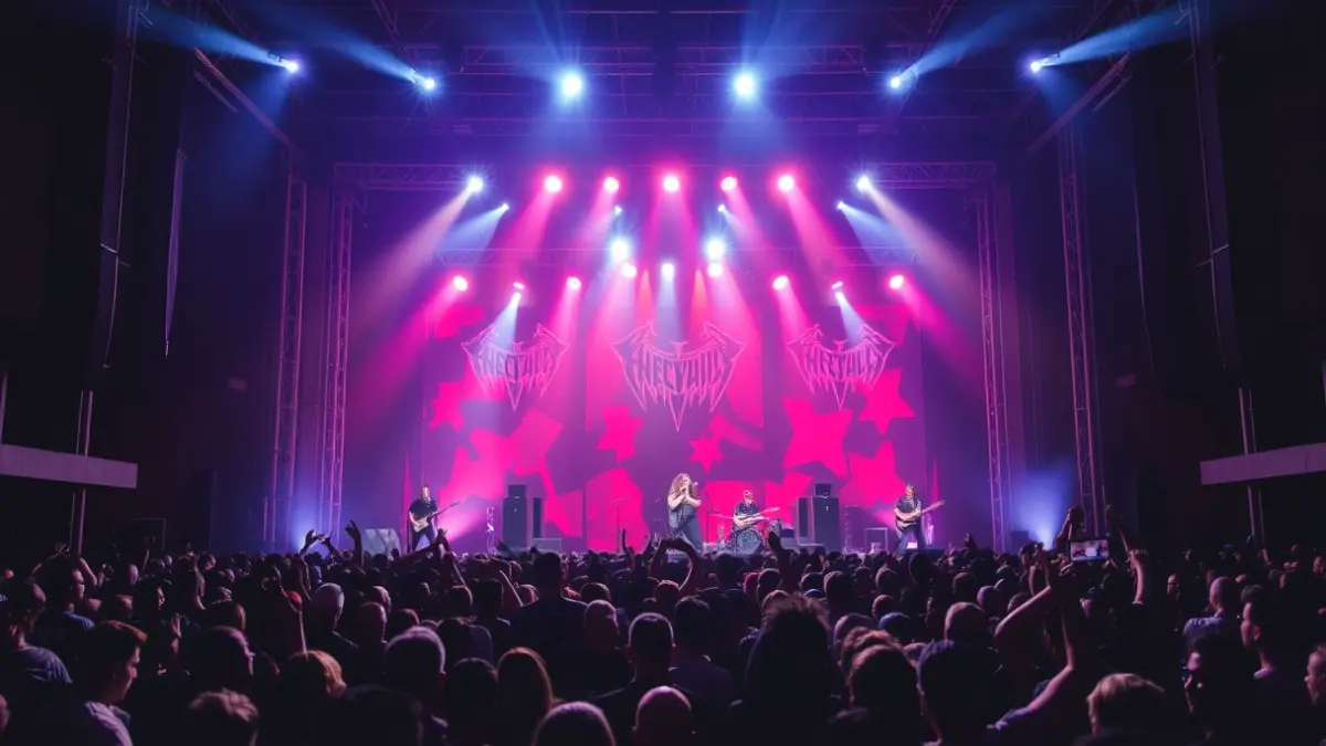 Generic image: a concert stage with bright lights and a crowd.