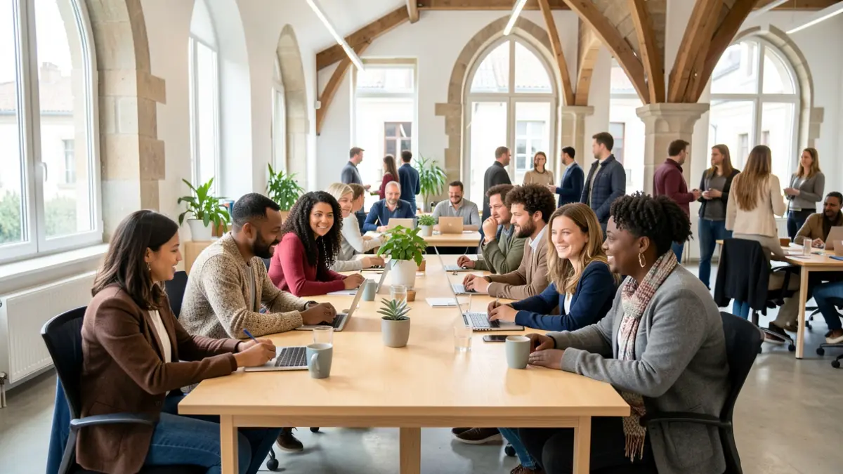 Generic image about collaboration on a project.