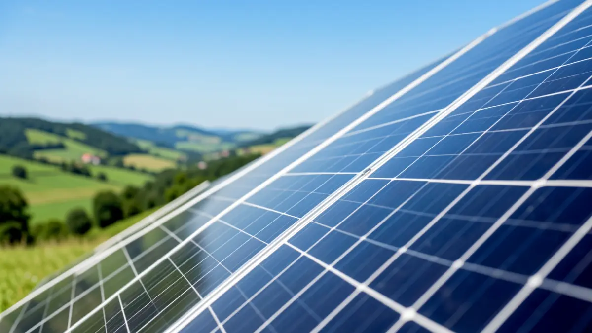 Eguzki-plaken irudi generikoa, energia berriztagarrien proiektua irudikatuz.