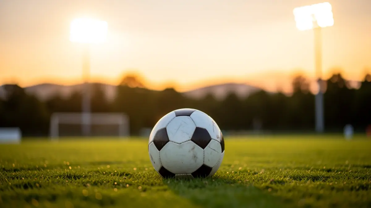 Futbol zelaia argi naturalarekin.