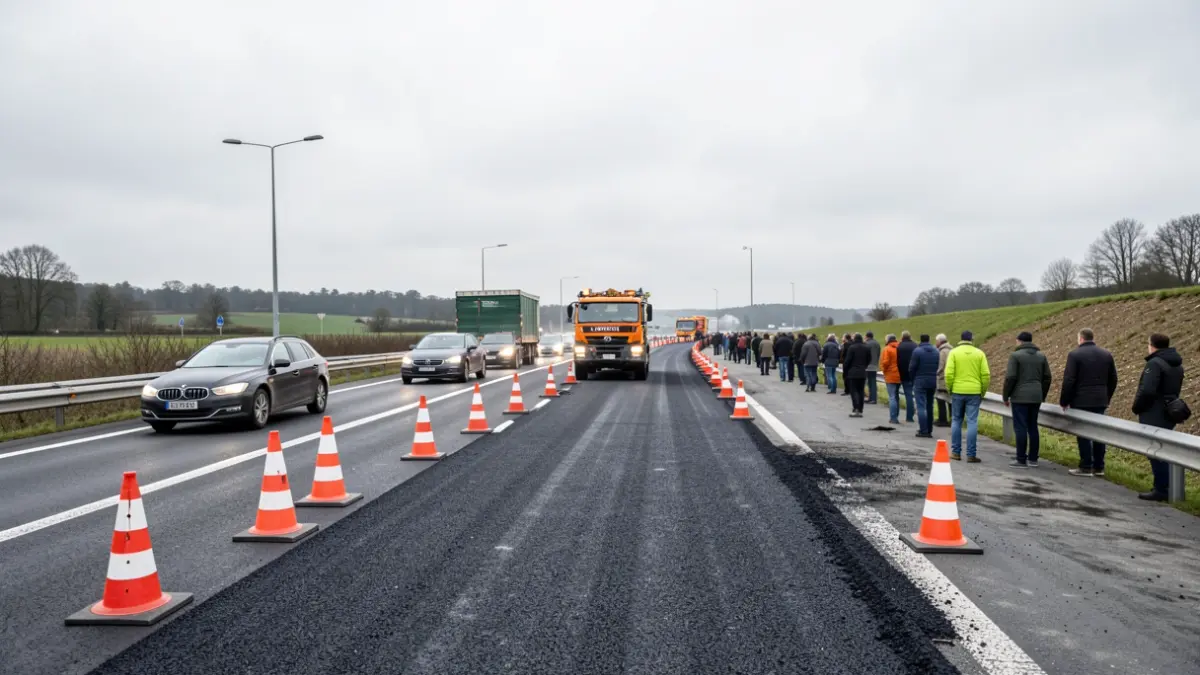 Errepide lanen irudi generikoa Euskadiko autobide batean.