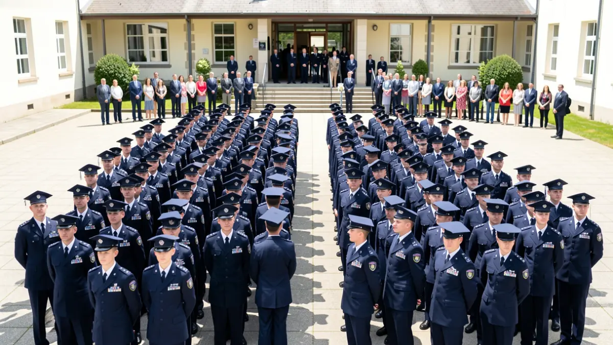Generic image: Police graduation ceremony held in the central courtyard of the Arkaute Academy.