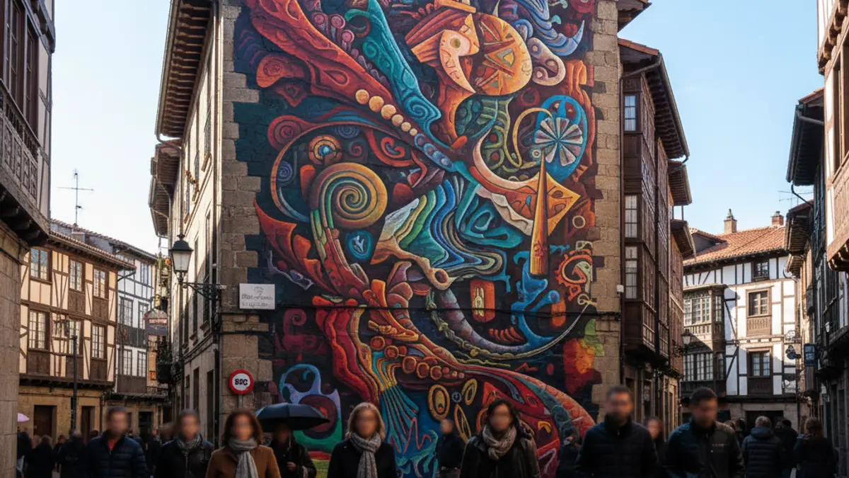 Arrasateko sexologia zerbitzuaren mural berriaren irudia, ikasleek diseinatua.