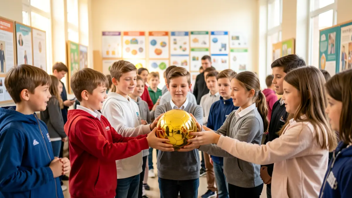 School students participating in the Euskararen Baloia initiative.
