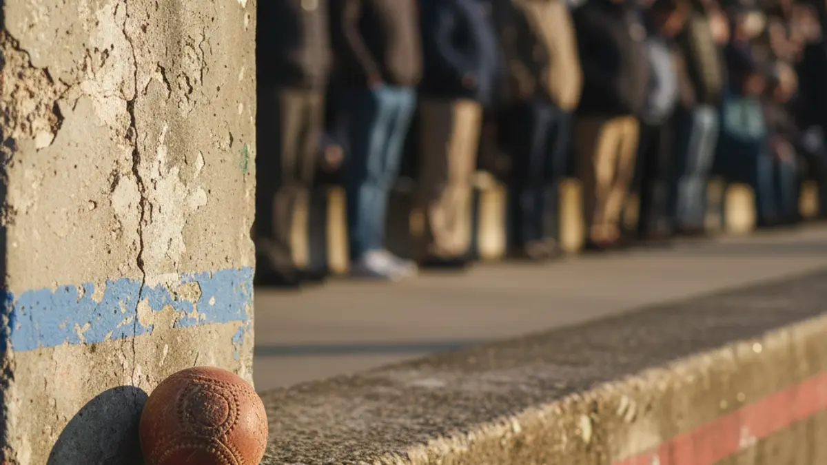 Irudi generikoa: Pilota-kantxa tradizional bat, pilota bat horman pausatuta.