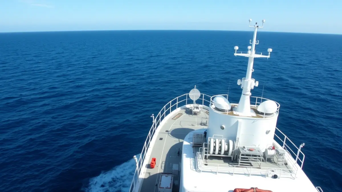 Un buque científico en el Golfo de Bizkaia, realizando investigaciones para evaluar la población de anchoa.