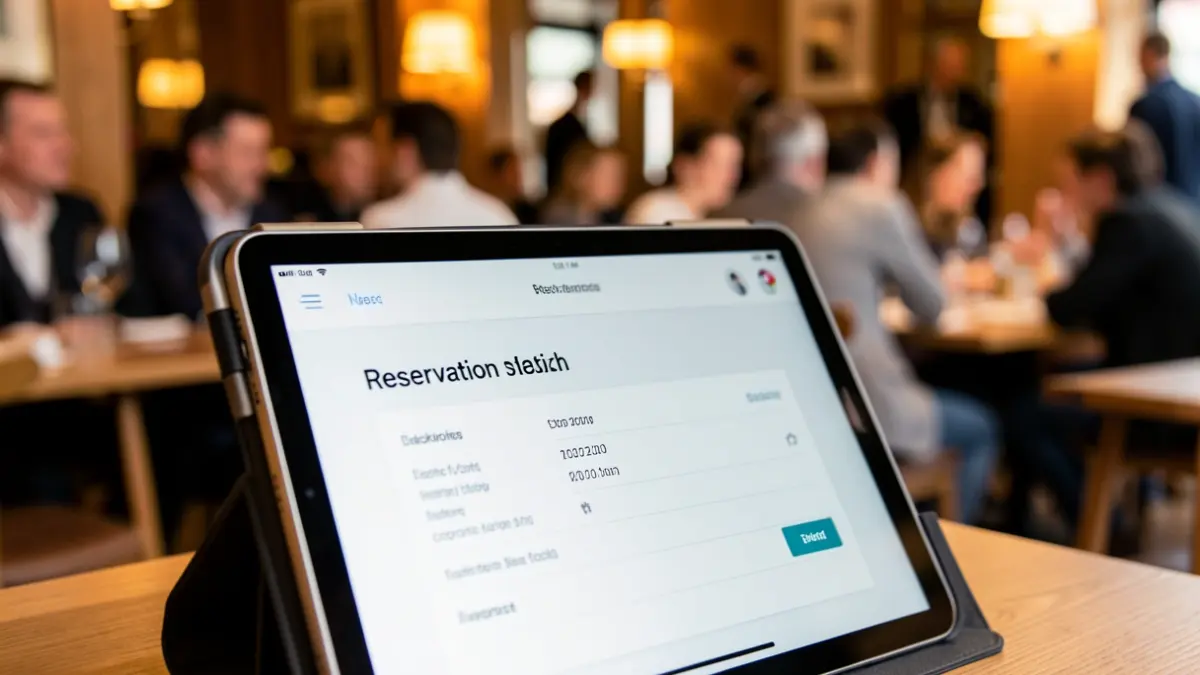 Irudi generiko bat tablet batean jatetxe baterako erreserba berresteko pantailari buruzkoa.