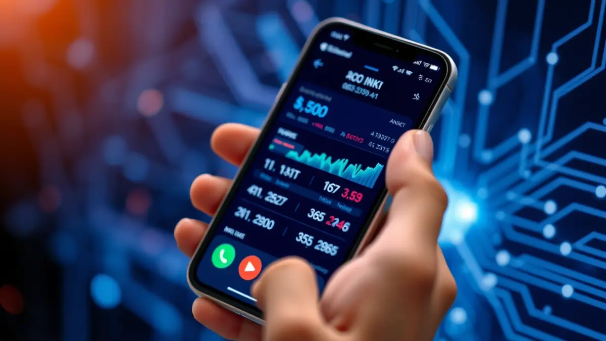 Irudi generikoa: telefono adimendun bat banku-aplikazio batekin, bankuaren eraldaketa digitala irudikatuz.