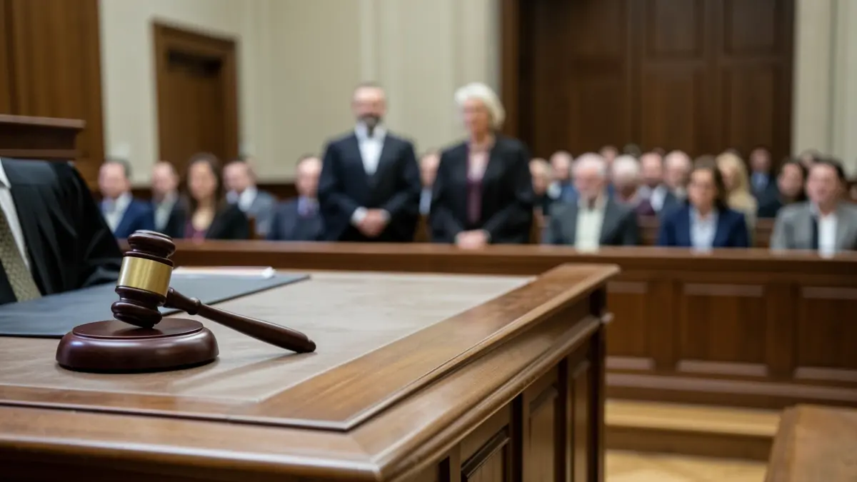 Generic image of a courtroom interior.