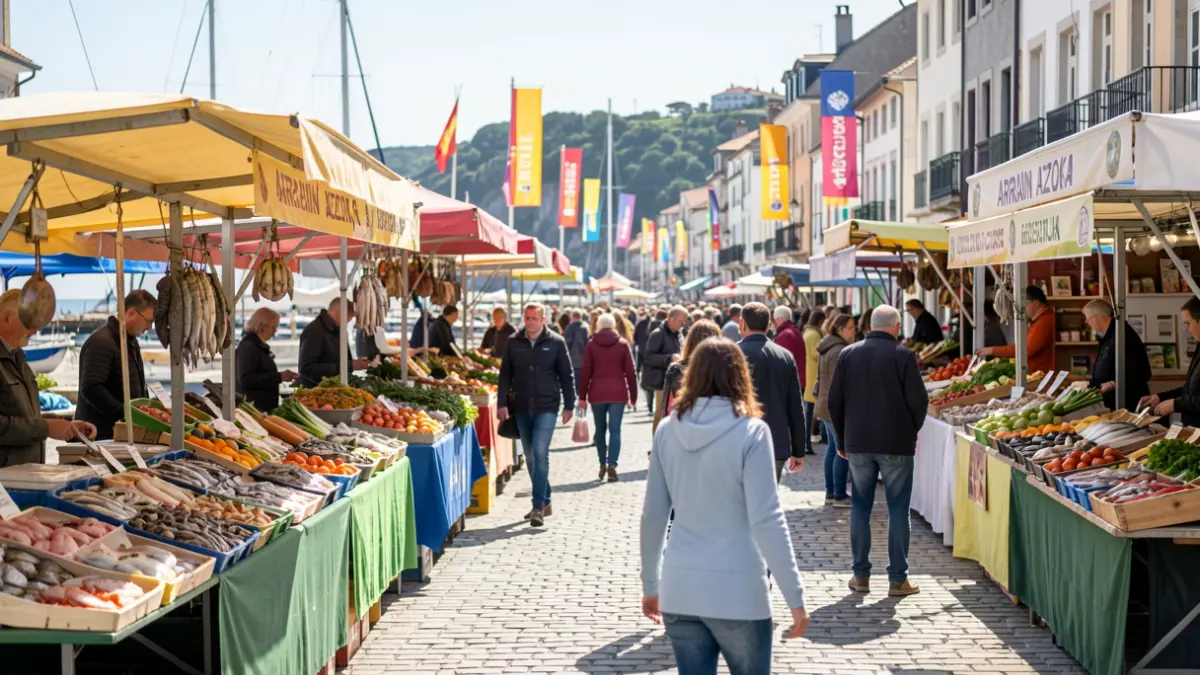 Irudi generikoa Bermeoko Arrain Azokako jai giroari buruz.