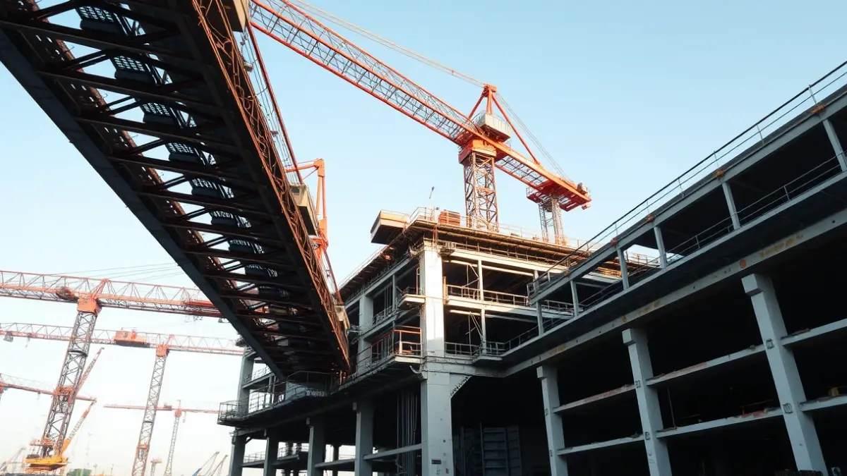 Imagen de la construcción de la nueva fábrica de hielo en el puerto de Bermeo.