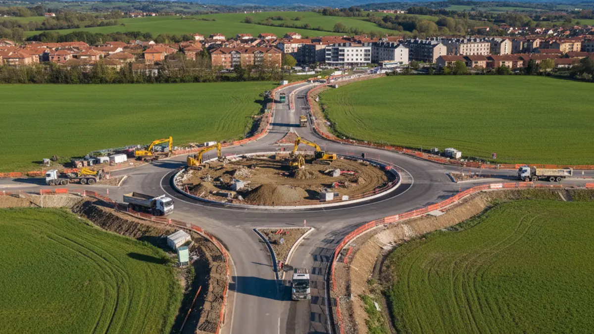 Image showing construction work to alleviate traffic in Hondarribia.