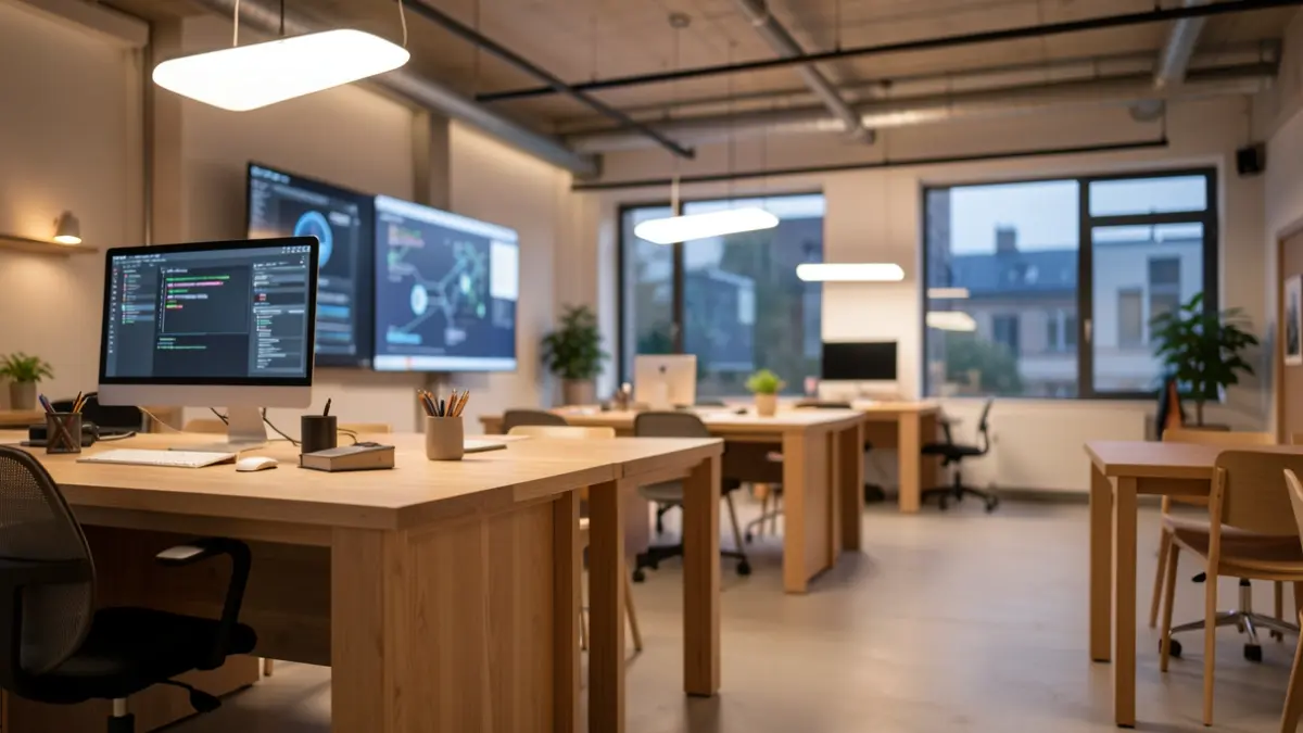 Interior del espacio La Perrera en Bilbao, un centro dedicado a la innovación y la creación juvenil.