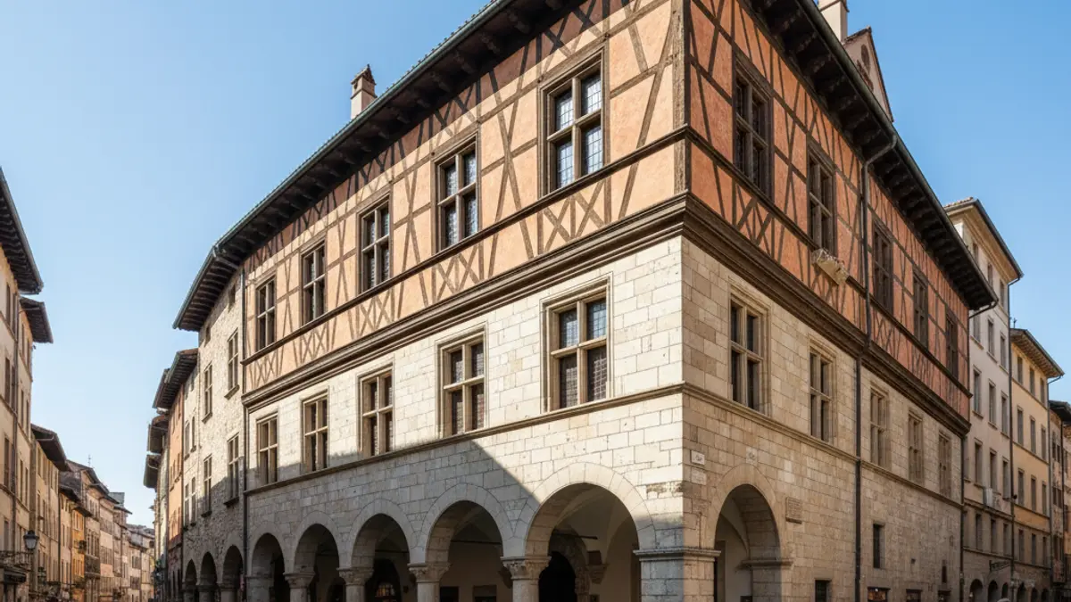 Image of a historic Renaissance palace facade in Bilbao's Old Town.