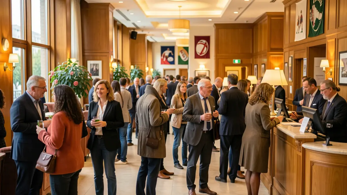 Irudi generiko bat Bilboko hotel bateko lobby bizian.