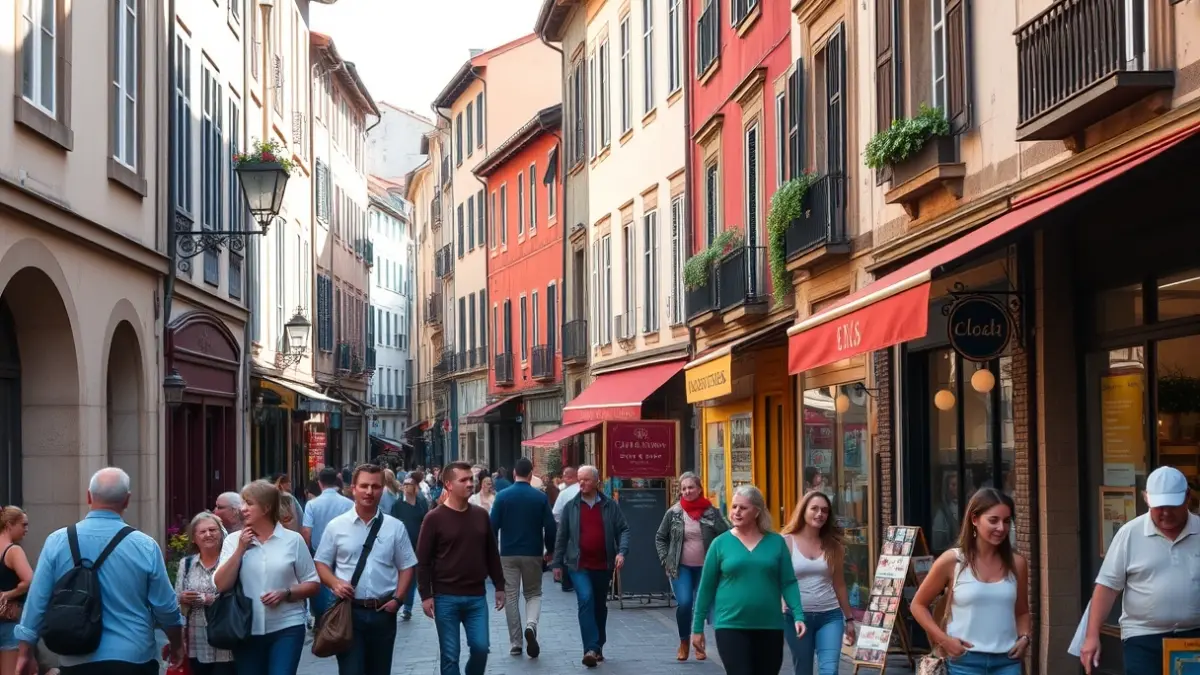 Imagen genérica de una calle concurrida del Casco Viejo de Bilbao en un día festivo.