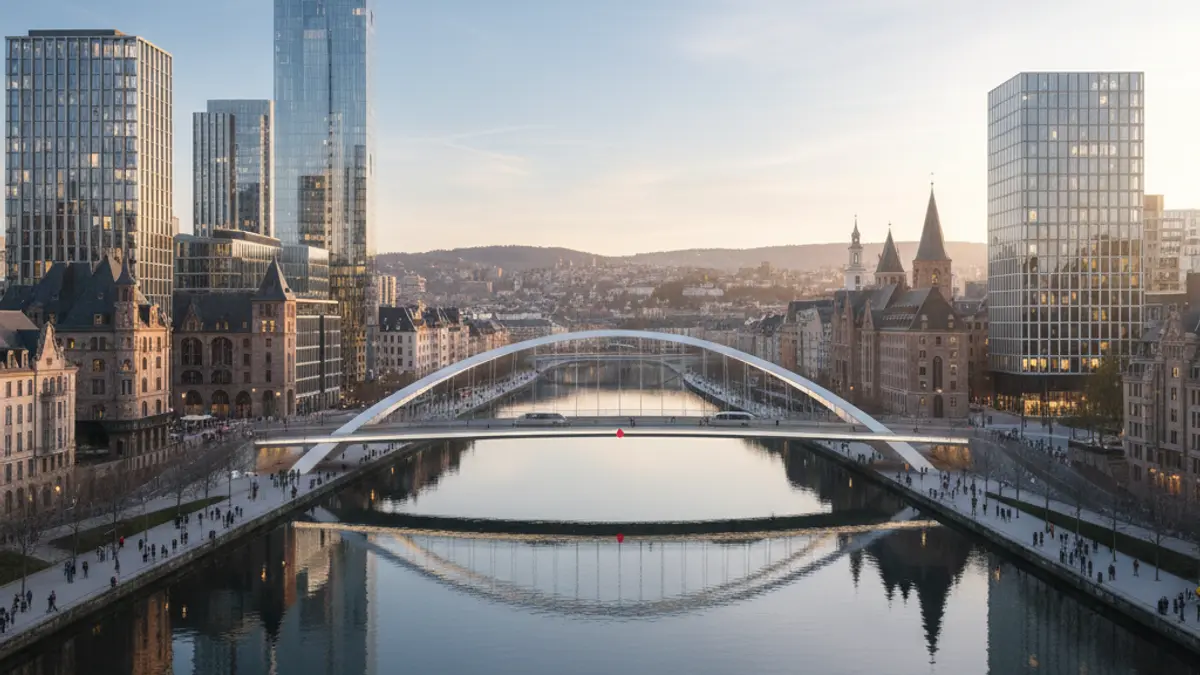 Generic image of Bilbao's metropolis, showing the river and modern architecture.