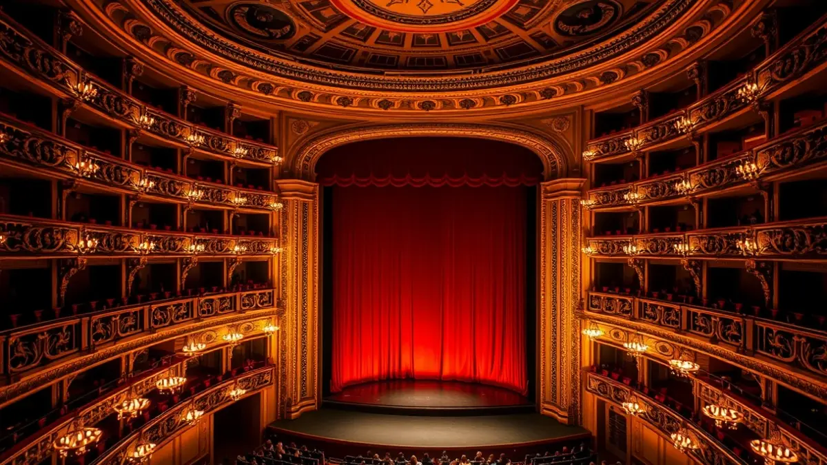 Generic image of a grand opera house interior with dramatic lighting.