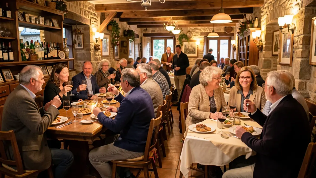 Imagen genérica: Ambiente de txoko, gente disfrutando de pintxos y música.