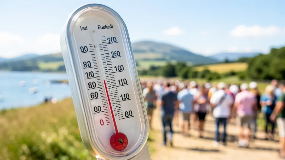 Thermometer showing high temperatures under the summer sun.