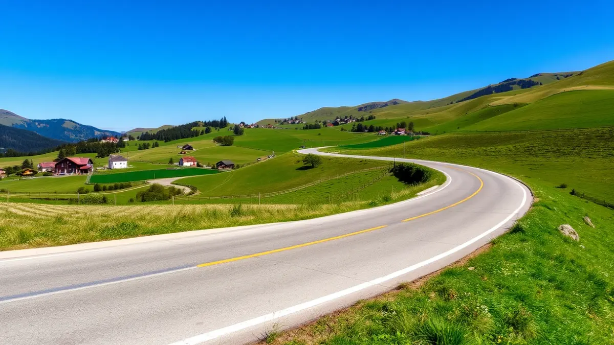 Imagen genérica de un camino rural en Bizkaia, rodeado de montañas y caseríos.