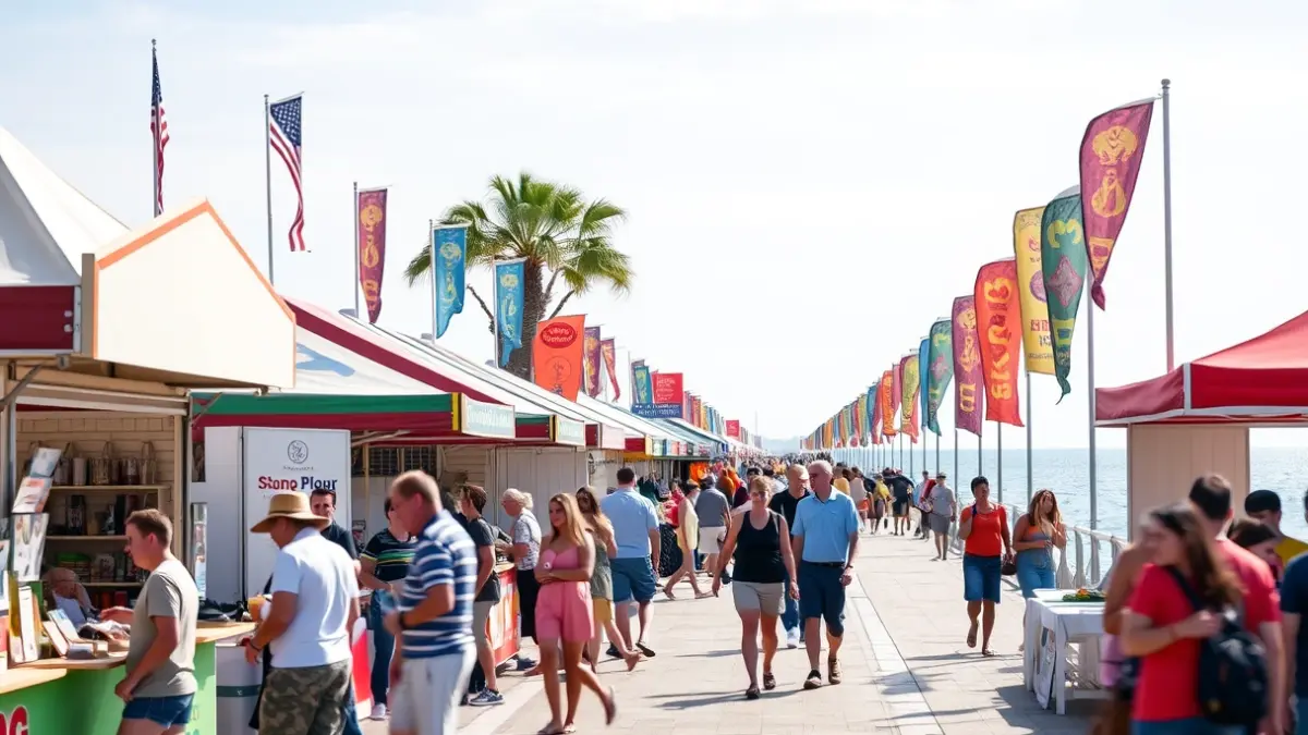 Imagen genérica de una feria de voluntariado, con personas colaborando.