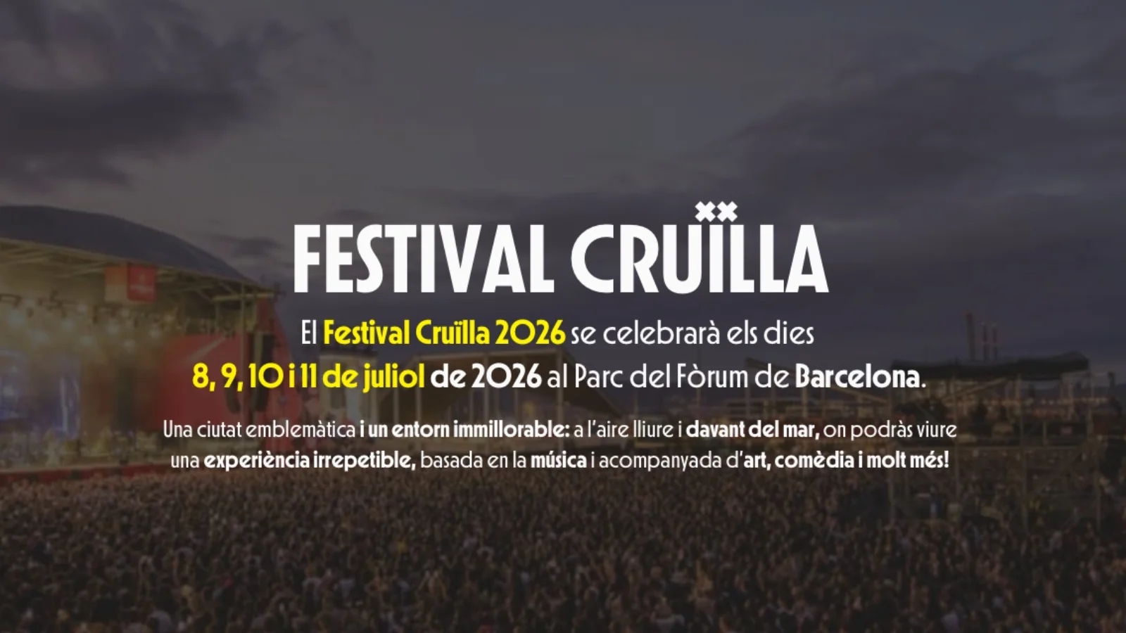 Cruïlla 2026: Halsey, Pixies, David Byrne eta Faithless buru, berrogeita hamar izen baino gehiagoko kartelarekin Parc del Fòrum-en