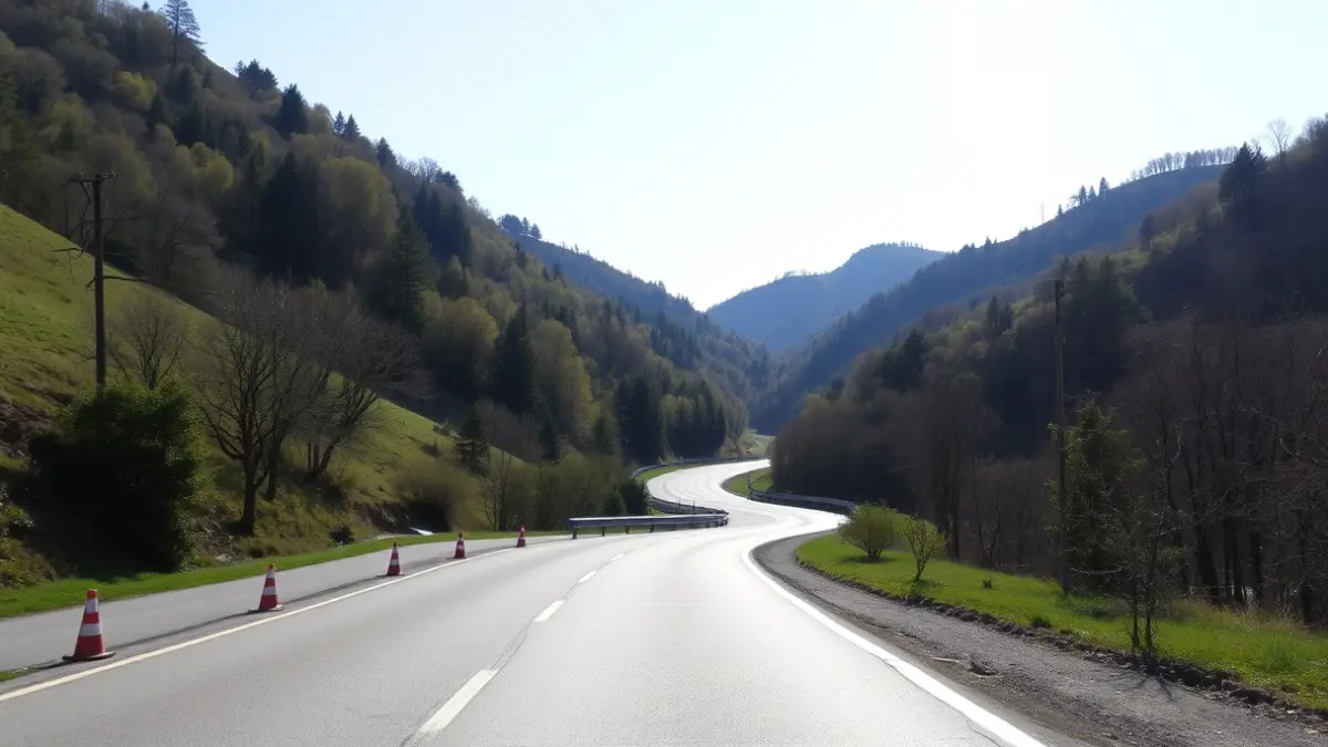 Imagen genérica de una carretera cortada debido a una carrera de montaña.