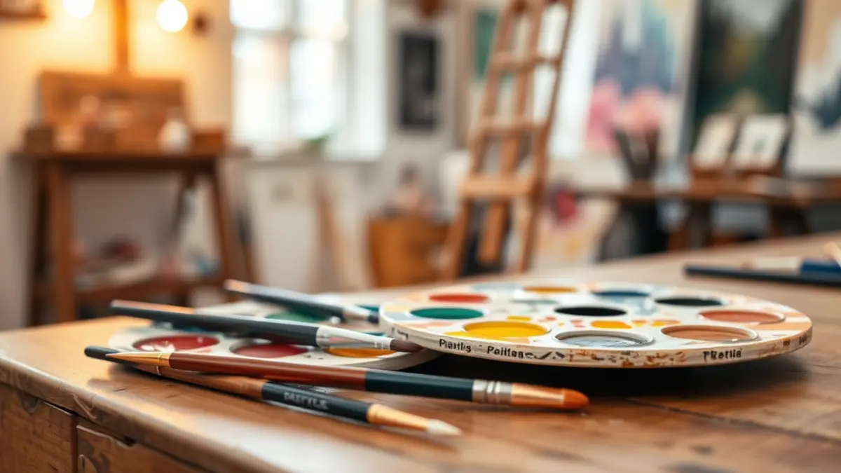 Imagen genérica: paleta de pintor y pinceles en un estudio de arte.
