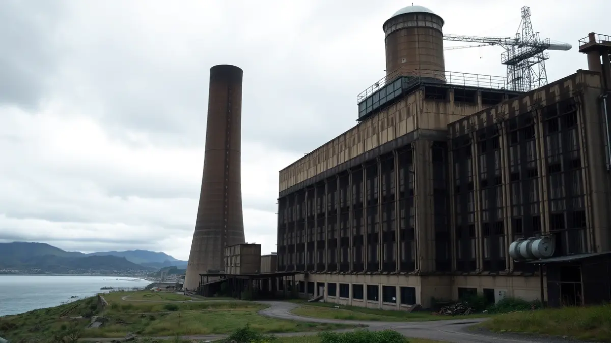 Generic image of the former Lemoiz nuclear power plant, located on the coast.
